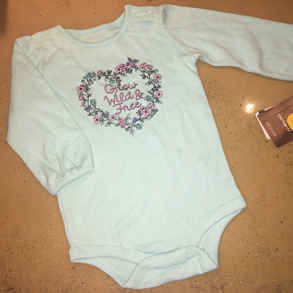 Carhartt Aqua Long Sleeve Onesie 12M NWT